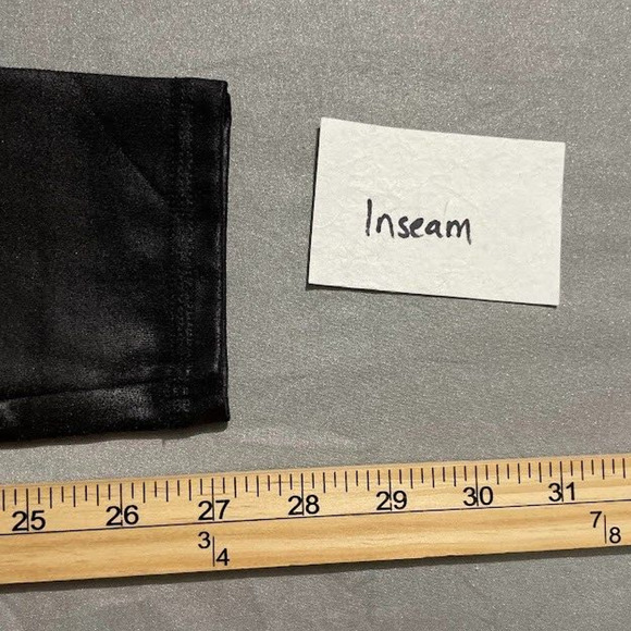 Spanx Size Large Black Faux Leather Leggings Slimming Shaping Ankle Cyber Goth - Picture 12 of 12